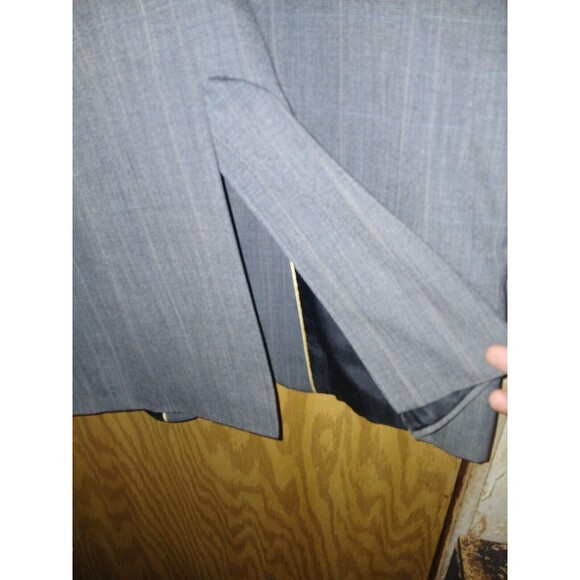 Haggar Imperial 2 Piece Suit Mens 42L 34X34 Two Button Gray USA Made Wool Blend - Picture 16 of 16